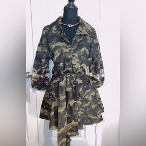 Camouflage Women's Jacket with Sequin Detail